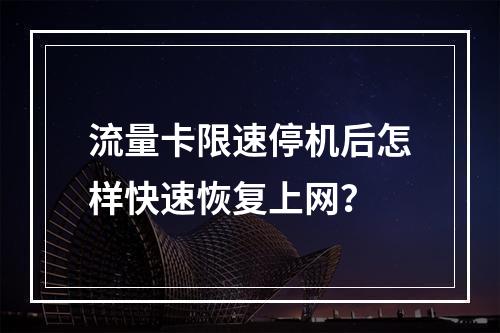 流量卡限速停机后怎样快速恢复上网？