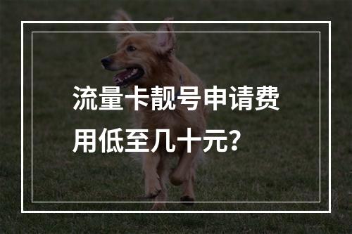 流量卡靓号申请费用低至几十元？