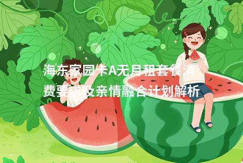 海东家园卡A无月租套餐消费要求及亲情融合计划解析