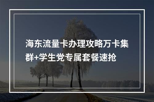 海东流量卡办理攻略万卡集群+学生党专属套餐速抢