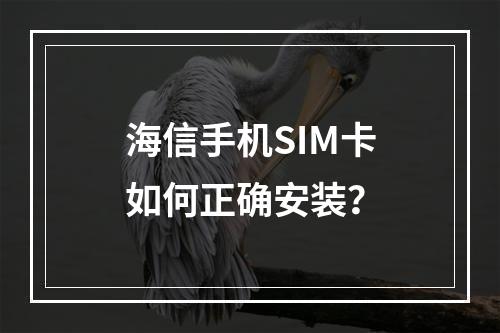 海信手机SIM卡如何正确安装？