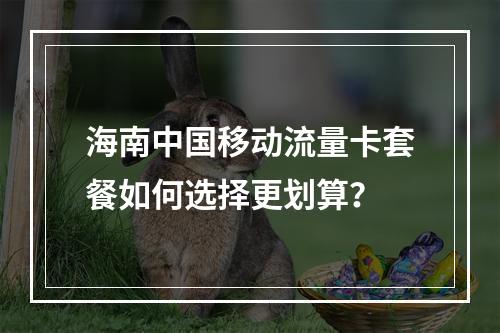 海南中国移动流量卡套餐如何选择更划算？