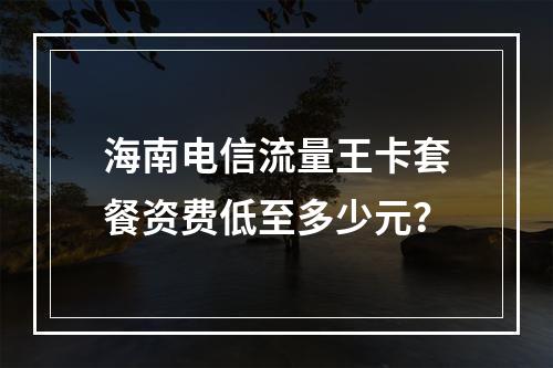 海南电信流量王卡套餐资费低至多少元？