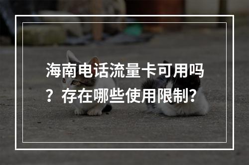 海南电话流量卡可用吗？存在哪些使用限制？