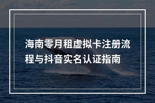海南零月租虚拟卡注册流程与抖音实名认证指南