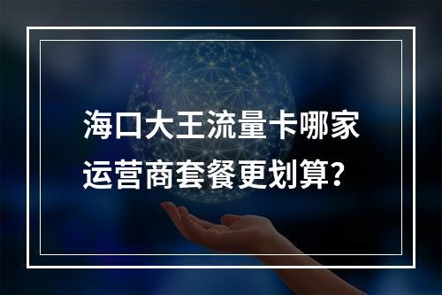 海口大王流量卡哪家运营商套餐更划算？