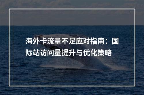 海外卡流量不足应对指南：国际站访问量提升与优化策略