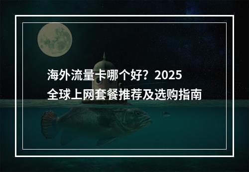 海外流量卡哪个好？2025全球上网套餐推荐及选购指南