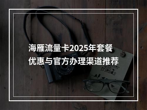 海雁流量卡2025年套餐优惠与官方办理渠道推荐