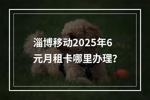 淄博移动2025年6元月租卡哪里办理？