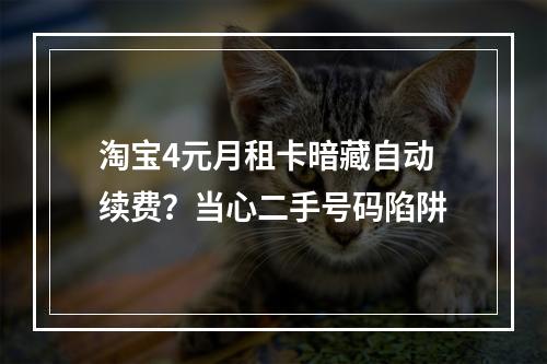 淘宝4元月租卡暗藏自动续费？当心二手号码陷阱