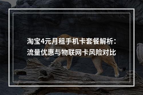 淘宝4元月租手机卡套餐解析：流量优惠与物联网卡风险对比