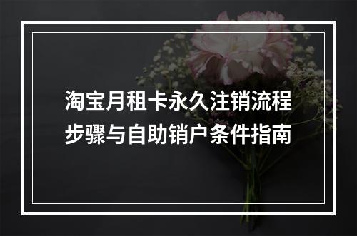 淘宝月租卡永久注销流程步骤与自助销户条件指南
