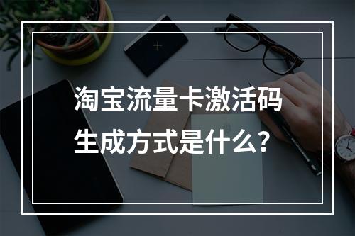 淘宝流量卡激活码生成方式是什么？