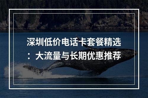 深圳低价电话卡套餐精选：大流量与长期优惠推荐