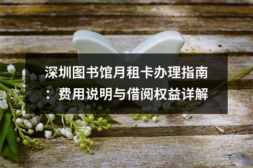 深圳图书馆月租卡办理指南：费用说明与借阅权益详解