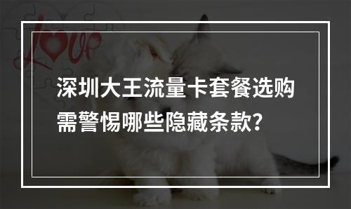 深圳大王流量卡套餐选购需警惕哪些隐藏条款？