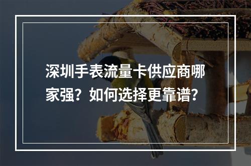 深圳手表流量卡供应商哪家强？如何选择更靠谱？
