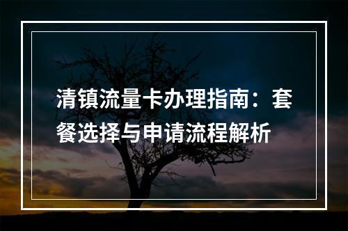 清镇流量卡办理指南：套餐选择与申请流程解析