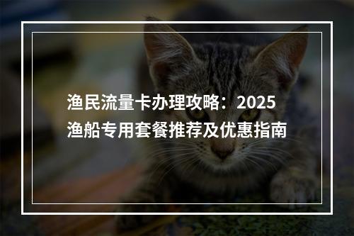 渔民流量卡办理攻略：2025渔船专用套餐推荐及优惠指南