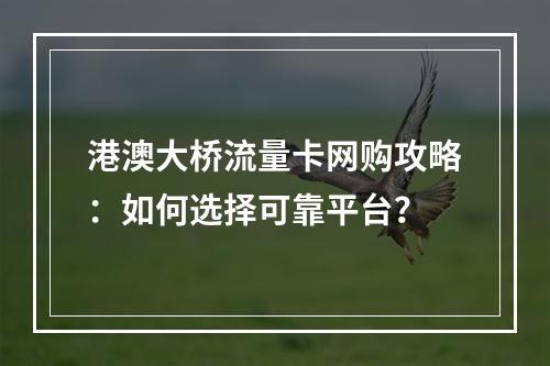 港澳大桥流量卡网购攻略：如何选择可靠平台？