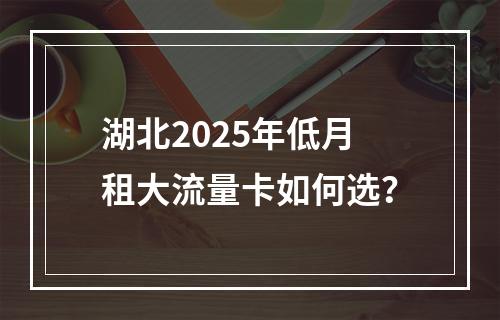 湖北2025年低月租大流量卡如何选？