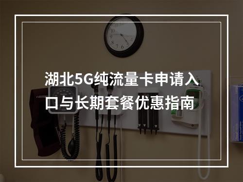 湖北5G纯流量卡申请入口与长期套餐优惠指南