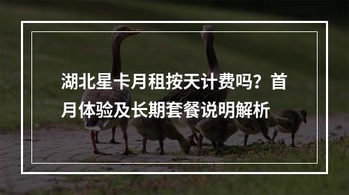 湖北星卡月租按天计费吗？首月体验及长期套餐说明解析