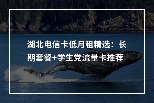 湖北电信卡低月租精选：长期套餐+学生党流量卡推荐