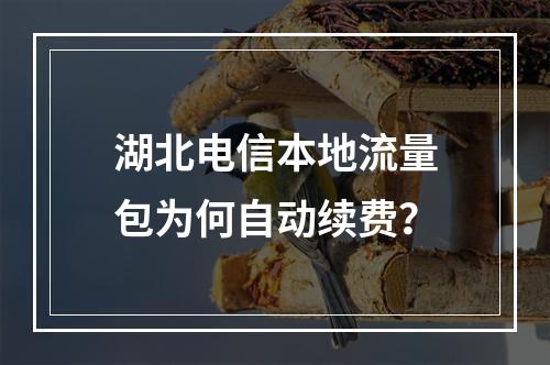 湖北电信本地流量包为何自动续费？