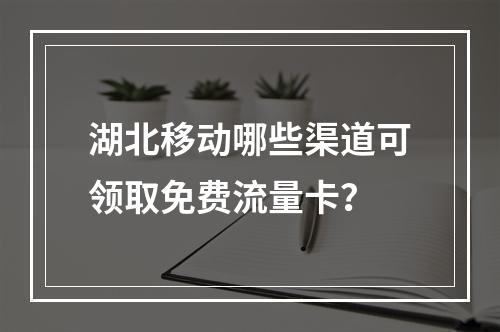 湖北移动哪些渠道可领取免费流量卡？
