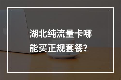 湖北纯流量卡哪能买正规套餐？