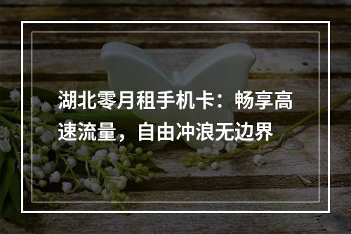 湖北零月租手机卡：畅享高速流量，自由冲浪无边界