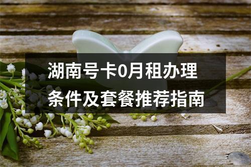 湖南号卡0月租办理条件及套餐推荐指南