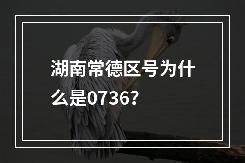 湖南常德区号为什么是0736？
