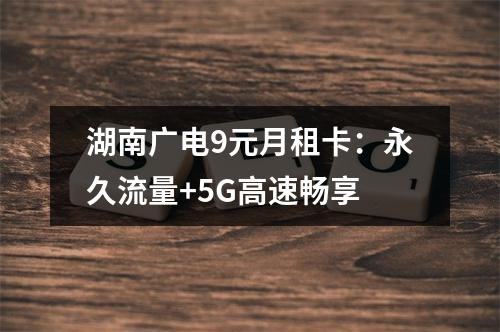湖南广电9元月租卡：永久流量+5G高速畅享