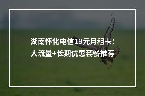 湖南怀化电信19元月租卡：大流量+长期优惠套餐推荐
