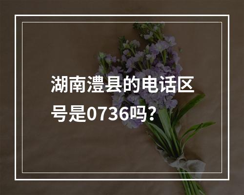 湖南澧县的电话区号是0736吗？