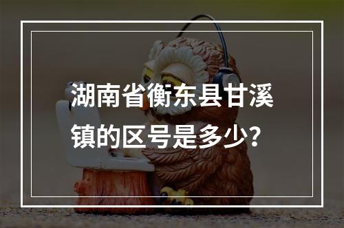 湖南省衡东县甘溪镇的区号是多少？