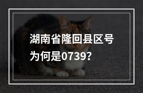 湖南省隆回县区号为何是0739？