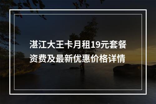 湛江大王卡月租19元套餐资费及最新优惠价格详情