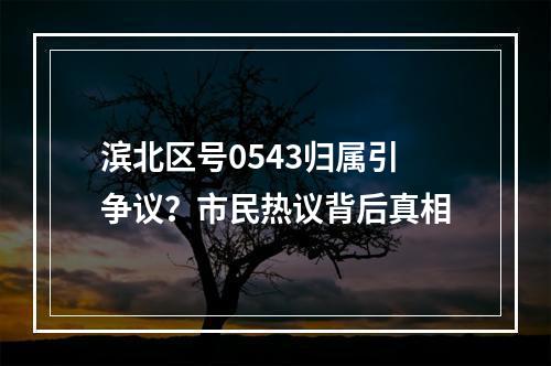 滨北区号0543归属引争议？市民热议背后真相