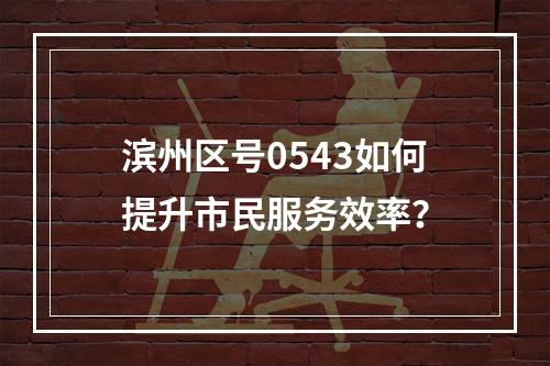 滨州区号0543如何提升市民服务效率？