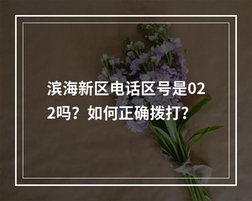 滨海新区电话区号是022吗？如何正确拨打？