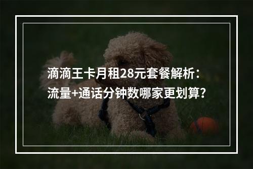 滴滴王卡月租28元套餐解析：流量+通话分钟数哪家更划算？