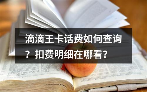 滴滴王卡话费如何查询？扣费明细在哪看？