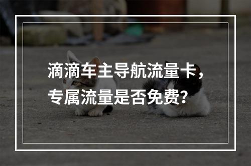 滴滴车主导航流量卡，专属流量是否免费？