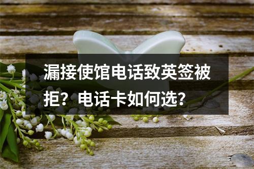 漏接使馆电话致英签被拒？电话卡如何选？