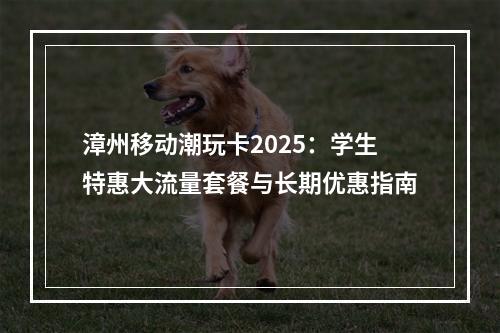 漳州移动潮玩卡2025：学生特惠大流量套餐与长期优惠指南