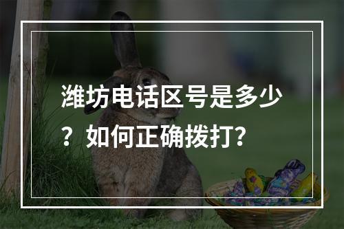 潍坊电话区号是多少？如何正确拨打？